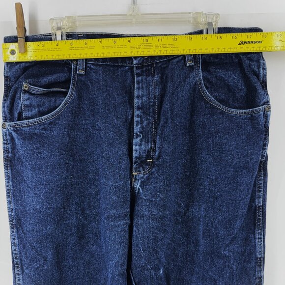 Wrangler Rugged Wear Relaxed Fit Blue Denim Jeans Tag Size 38x32 - Picture 6 of 11